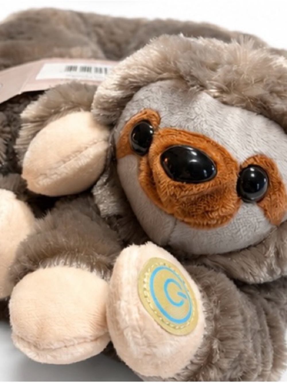 Carter's Plush Sloth Soft Toy in Gray, Brown, Cream with Orange Accent